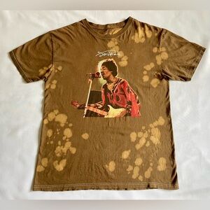 Jimi Hendrix Brown Men’s Graphic T-Shirt Size Medium